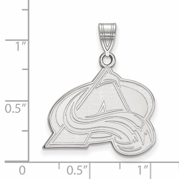 14k White Gold NHL LogoArt Colorado Avalanche Letter A Large Pendant - Picture 2 of 2